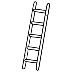 Hand drawn doodle ladder on white background.
