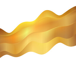 Golden dynamic waves shapes for design, cosmetics, technology, Background JPG. Vibrant color...