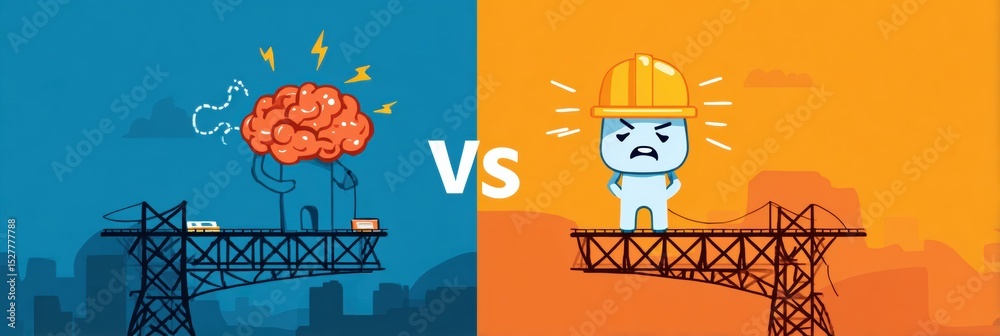 Poster comparison of growth mindset and fixed mindset illustrated with creative visuals highlighting contra