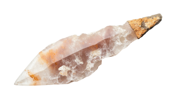 Sharp, pointed stone with a brown tip