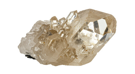 Isolated cluster of raw quartz crystals