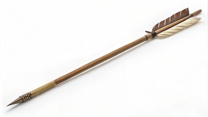 Medieval-style arrow for traditional archery, isolated on white