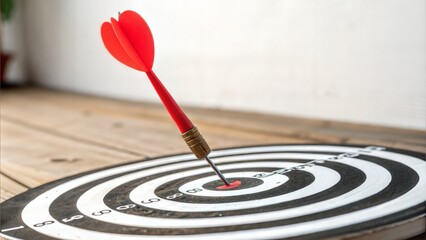 Dart hitting center of a target symbolizing business planning and success