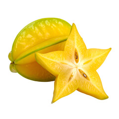 Fototapeta premium Star Fruit Whole and Sliced Isolated On White Or Transparent png