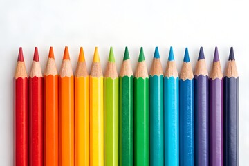 colored pencils isolated on white background
