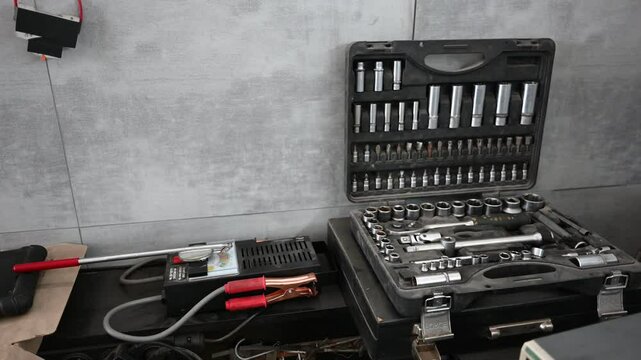 Garage Tools and Equipment Ready for Auto Repair and Maintenance