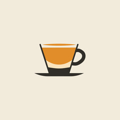Minimalist Coffee Cup Icon – Cafe Logo Vector Design