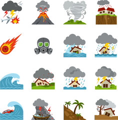 A comprehensive vector set of weather and natural disaster elements