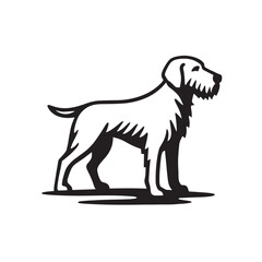 Bearded Dog Silhouette Vector – Vintage Style Pet Illustration