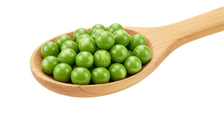 Isolated Spoonful of Green Peas