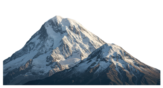Isolated Snowy Mountain Peak