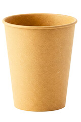 Eco-friendly paper cup suitable for beverages isolated on a transparent background