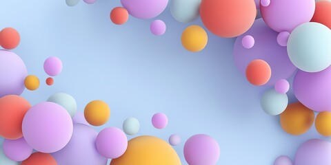 Pastel Light Blue Abstract Background with Floating Colorful Spheres, Modern Vector Design for Banner/Poster/Presentation