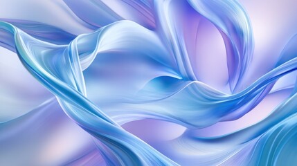 Fluid, flowing fabric. Light blue, light purple, pastel tones. Abstract, dynamic, smooth textures