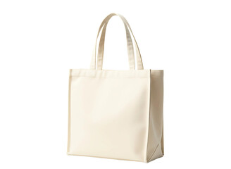 Blank off white tote bag isolated on transparent background