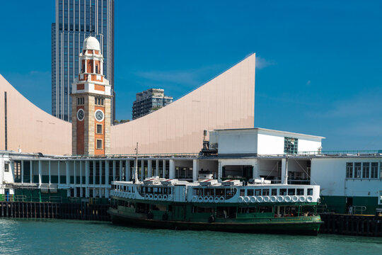 Kowloon, Hong Kong 10-22-2024 The Star Ferry founded in 1888 cruises between Hong Kong Island and Kowloon's Tsim Sha Tsui is both a a passenger ferry and tourist attraction in Victoria Harbour 