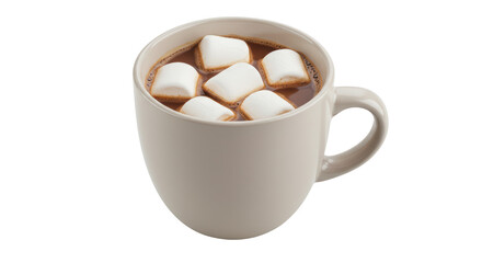 Isolated Mug of Hot Chocolate with Marshmallows