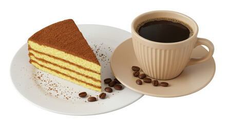 Isolated Coffee and Cake
