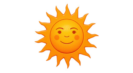 Isolated Smiling Sun