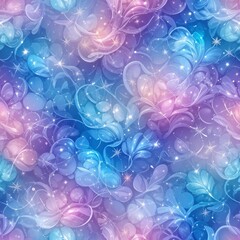 Colorful swirls and patterns create a dreamy atmosphere with vibrant hues of blue, pink, and purple in a mesmerizing abstract design