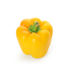 Fresh yellow bell pepper isolated on white background