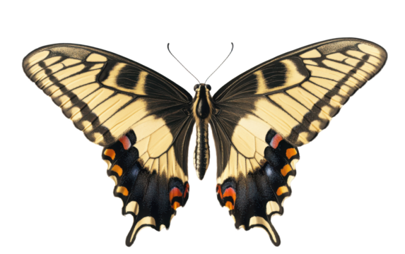 Butterfly with black and orange wings