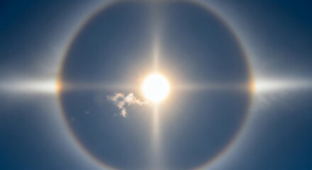 Sun halo bright sky phenomenon optical effect atmospheric
