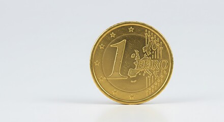 One euro coin isolated on white background
