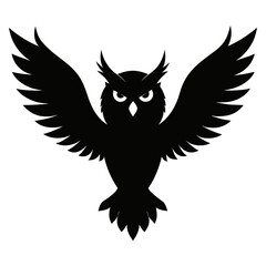 Obraz premium Owl Silhouette with Outstretched Wings 