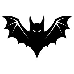 Vampire Bat Silhouette with Sharp Wing Edges
