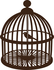 birdcage with a bird inside vector, Bird cage icon, vector illustration
