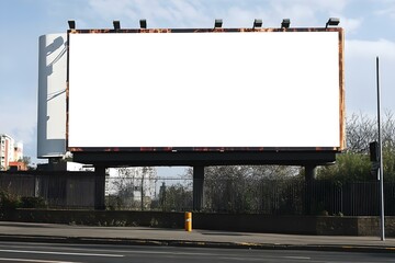 Obraz premium Large Blank Billboard in a High-Traffic Urban Location