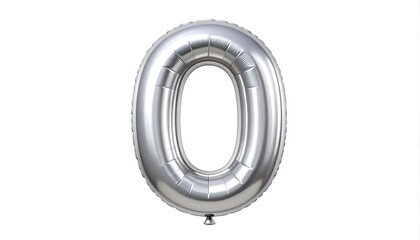 Silver balloon letter o party decoration birthday celebration event metallic foil mylar alphabet generative ai 