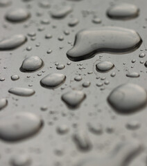 A close up of water droplets on a surface