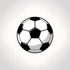 Obraz premium A classic black and white soccer ball with a distinctive pattern is positioned in the center against a light backdrop, creating a sporty, clean image perfectly.