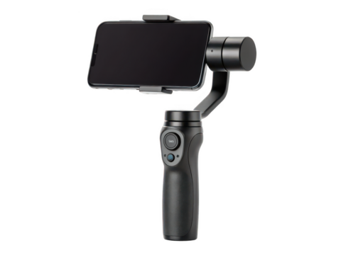 Camera stabilizer for smartphone png mobile gimbal png phone stabilizer png handheld smartphone rig png filming accessory png vlogging gear png video stabilizer png transparent background image - Powered by Adobe