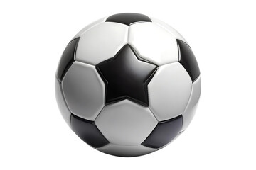 Fototapeta premium Realistic Soccer Ball with Black Star Design – Transparent PNG.
