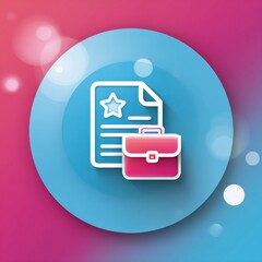 Minimalist icon representing a professional document portfolio or resume symbolizing career opportunities job applications and personal branding