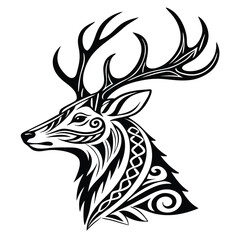 deer head vector  silhouette, ai generator