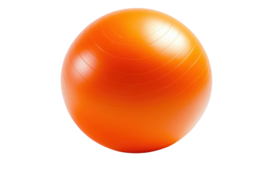 Large orange ball sits on a white background