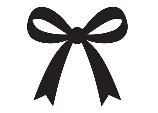 ribbon bow logo silhouette vector, tied bow logo icon silhouette, bow silhouette vector logo holiday icon gift, bows knot silhouette vector logo on white background