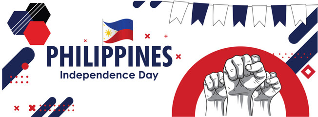 Philippines Independence Day Banner - Modern Flag & Freedom Bunting Design