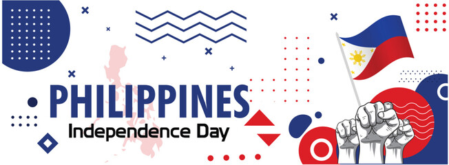 Obraz premium Philippines Independence Day Banner - Modern Flag & Freedom Design
