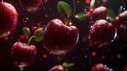 High definition delicious fruit cherries
