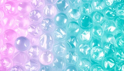 Pastel Gradient Bubble Wrap Texture with Pink and Aqua Tones