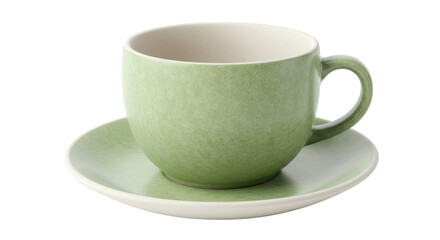 Isolated cup and saucer