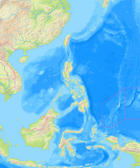 Fototapeta premium Map of the Philippines and surrounding countries without any labels