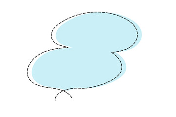 点線で作ったシンプルなかわいい吹き出し　水色