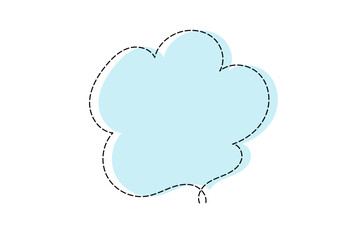 点線で作ったシンプルなかわいい吹き出し　水色