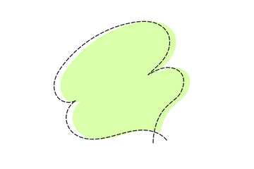 点線で作ったシンプルなかわいい吹き出し　黄緑